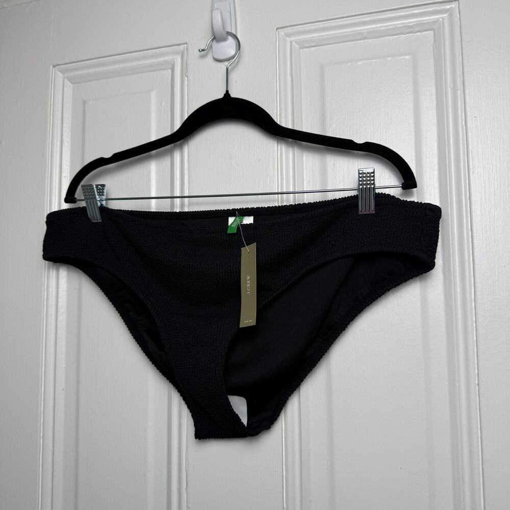 J. Crew Bikini Bottom Womens Black 2XL Textured Hipster Full-Coverage NWT